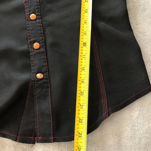 VTG Jean Paul Gaultier Jeans Black With Red Stitching Long Sleeve Snap Shirt - Picture 10 of 16